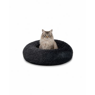 lionto panier rond pour chat en forme de donut, doux et antidérapant
