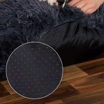 lionto panier rond pour chat en forme de donut, doux et antidérapant