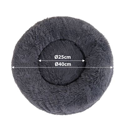 lionto panier rond pour chat en forme de donut, doux et antidérapant