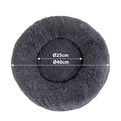 lionto panier rond pour chat en forme de donut, doux et antidérapant