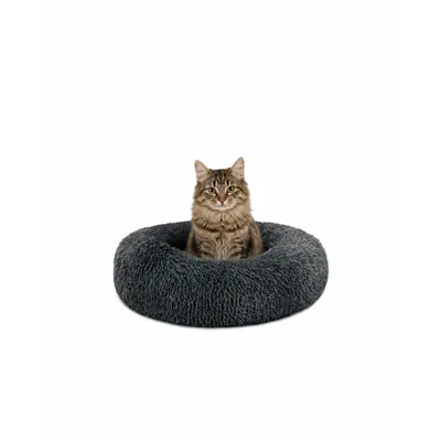 lionto panier rond pour chat en forme de donut, doux et antidérapant