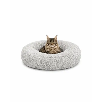 lionto panier rond pour chat en forme de donut, doux et antidérapant