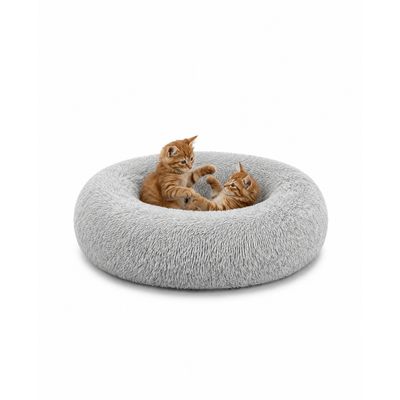 lionto panier rond pour chat en forme de donut, doux et antidérapant