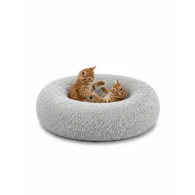 lionto panier rond pour chat en forme de donut, doux et antidérapant
