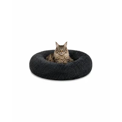 lionto panier rond pour chat en forme de donut, doux et antidérapant