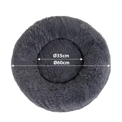 lionto panier rond pour chat en forme de donut, doux et antidérapant