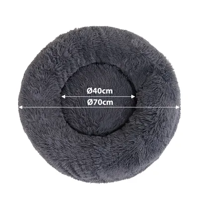 lionto panier rond pour chat en forme de donut, doux et antidérapant