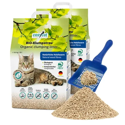 CosyCat Bio-Klumpstreu FEIN aus Holz 100% natürliches Katzenstreu CosyCat Bio-Klumpstreu FEIN aus Holz 100% natürliches Katzenstreu