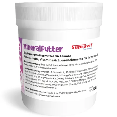 Supravit Mineralfutter für Hunde Ergänzungsfutter Supravit Mineralfutter für Hunde Ergänzungsfutter