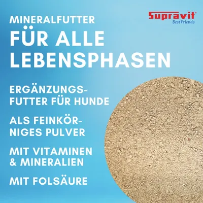 Supravit Mineralfutter für Hunde Ergänzungsfutter Supravit Mineralfutter für Hunde Ergänzungsfutter