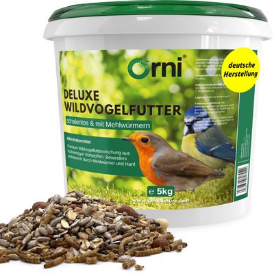 Orni Deluxe Streufutter mit Mehlwürmern für Wildvögel