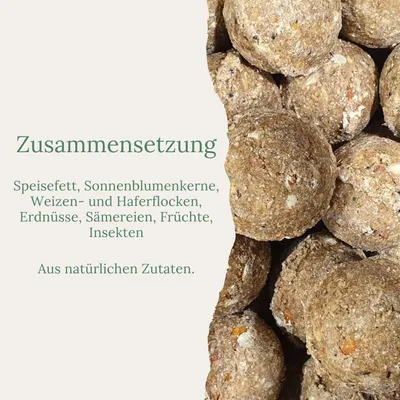 Orni Meisenknödel mit Sonnenblumenkernen - 25 Stück Eimer für Wildvögel