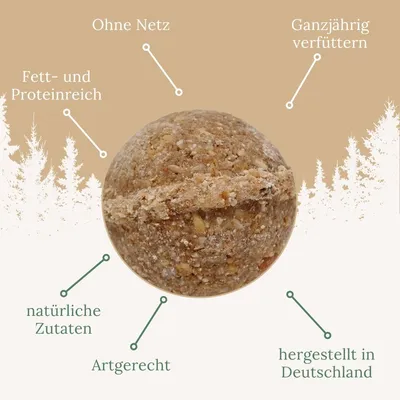 Orni Meisenknödel mit Sonnenblumenkernen - 25 Stück Eimer für Wildvögel