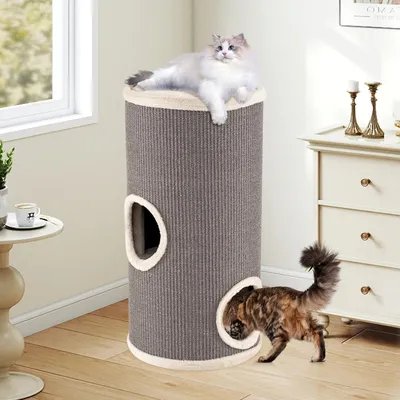 GIANTEX Tonneau Chat 3 Niveaux Perchoir Sisal Trous Ø36cm Arbre Intérieur GIANTEX Tonneau Chat 3 Niveaux Perchoir Sisal Trous Ø36cm Arbre Intérieur