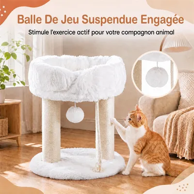 GIANTEX Arbre à Chat Petit Sisal, Siège, Balle Jeu GIANTEX Arbre à Chat Petit Sisal, Siège, Balle Jeu