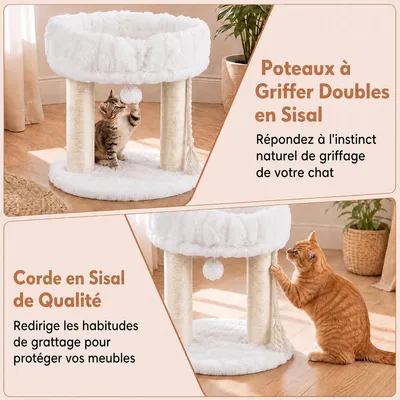 GIANTEX Arbre à Chat Petit Sisal, Siège, Balle Jeu GIANTEX Arbre à Chat Petit Sisal, Siège, Balle Jeu