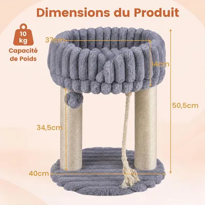 GIANTEX Arbre à Chat Petit Sisal, Siège, Balle Jeu GIANTEX Arbre à Chat Petit Sisal, Siège, Balle Jeu