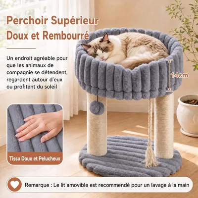 GIANTEX Arbre à Chat Petit Sisal, Siège, Balle Jeu GIANTEX Arbre à Chat Petit Sisal, Siège, Balle Jeu