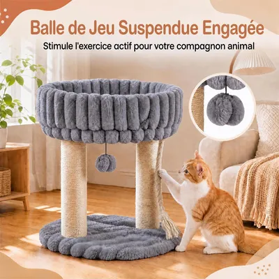 GIANTEX Arbre à Chat Petit Sisal, Siège, Balle Jeu GIANTEX Arbre à Chat Petit Sisal, Siège, Balle Jeu