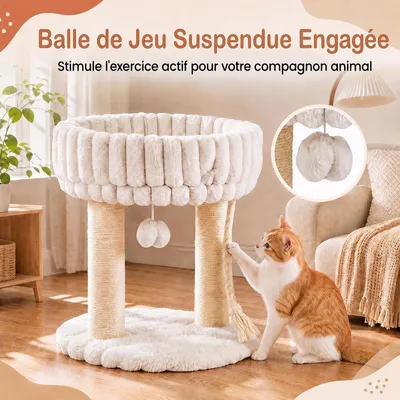 GIANTEX Arbre à Chat Petit Sisal, Siège, Balle Jeu GIANTEX Arbre à Chat Petit Sisal, Siège, Balle Jeu