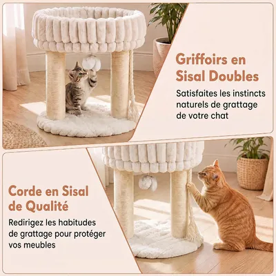 GIANTEX Arbre à Chat Petit Sisal, Siège, Balle Jeu GIANTEX Arbre à Chat Petit Sisal, Siège, Balle Jeu