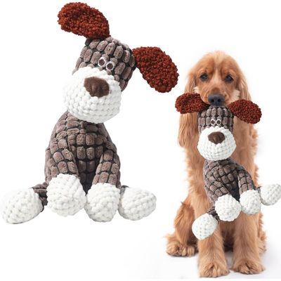 Jouet Chien en Peluche 2 en 1 Ouet Interactif pour Chiens avec Squeaker