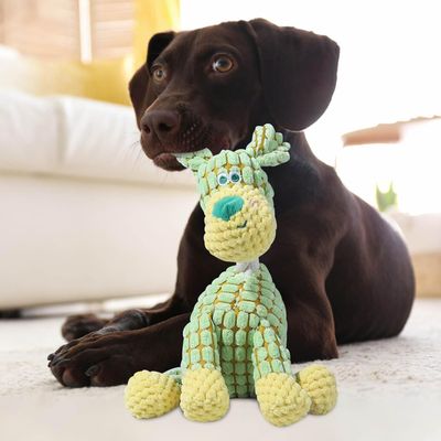 Jouet Chien en Peluche 2 en 1 Ouet Interactif pour Chiens avec Squeaker