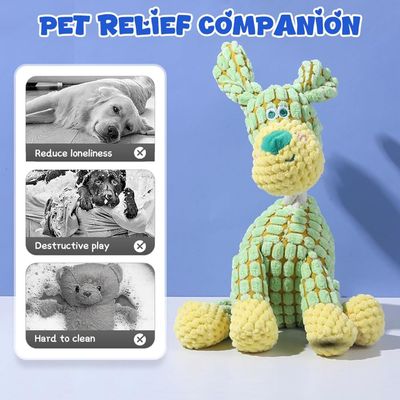 Jouet Chien en Peluche 2 en 1 Ouet Interactif pour Chiens avec Squeaker