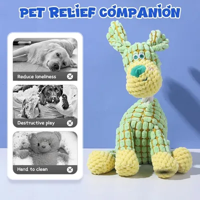 Jouet Chien en Peluche 2 en 1 Ouet Interactif pour Chiens avec Squeaker Jouet Chien en Peluche 2 en 1 Ouet Interactif pour Chiens avec Squeaker