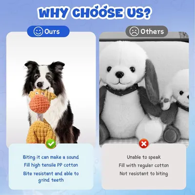 Jouet Chien en Peluche 2 en 1 Ouet Interactif pour Chiens avec Squeaker Jouet Chien en Peluche 2 en 1 Ouet Interactif pour Chiens avec Squeaker