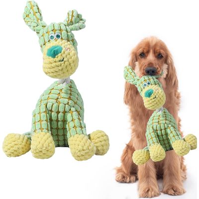 Jouet Chien en Peluche 2 en 1 Ouet Interactif pour Chiens avec Squeaker