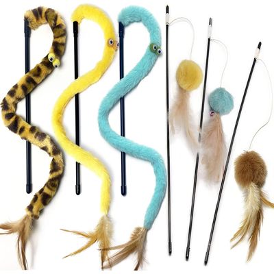 6 pièces Jouet Chat, Jouet pour Chat Plume Interieur, Chat Jeu pour Chaton