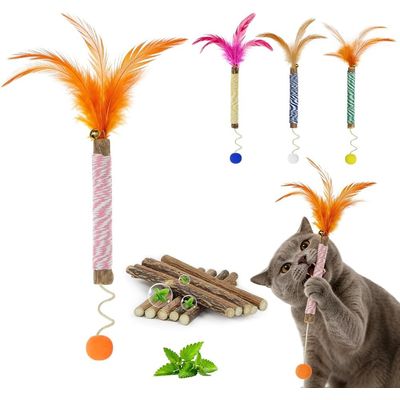 Bâtonnets Herbe à Chat, 14 Pièces Jouet Chats Bâton à Mâcher Matatabi