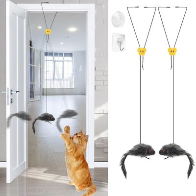 2pcs Porte Suspendue Souris Jouet Chat, Jouets Interactifs