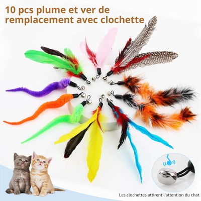 10 Pièces Jouets Baguette Chat, Accessoires de Rechange
