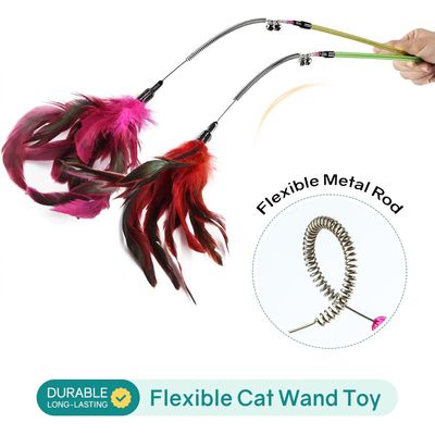 6 pièces Jouet Chat, Jouet pour Chat Plume Interieur, Chat Jeu pour Chaton