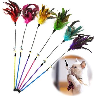 6 pièces Jouet Chat, Jouet pour Chat Plume Interieur, Chat Jeu pour Chaton