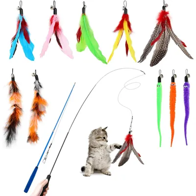 Jouet à Plumes pour Chats 12 PCS jouets interactifs Jouet à Plumes pour Chats 12 PCS jouets interactifs
