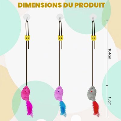 3pcs Porte Suspendue Souris Jouet Chat, Jouets Interactifs pour Chats