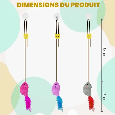 3pcs Porte Suspendue Souris Jouet Chat, Jouets Interactifs pour Chats