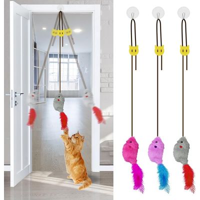 3pcs Porte Suspendue Souris Jouet Chat, Jouets Interactifs pour Chats