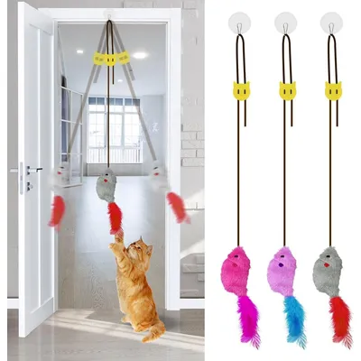 3pcs Porte Suspendue Souris Jouet Chat, Jouets Interactifs pour Chats