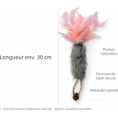 Lot de 3 Carottes en Vraie Fourrure avec Plumes Naturelles