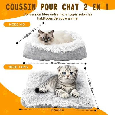 Dog Bed Lit pour Chat Chien 2 en 1 Coussin Moelleux Dog Bed Lit pour Chat Chien 2 en 1 Coussin Moelleux