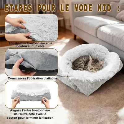 Dog Bed Lit pour Chat Chien 2 en 1 Coussin Moelleux Dog Bed Lit pour Chat Chien 2 en 1 Coussin Moelleux