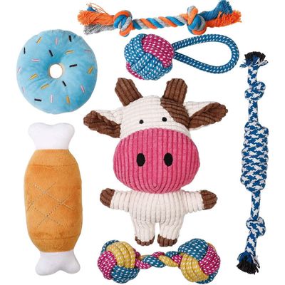 Lot de 7 jouets pour chien comprend de jolis jouets couineurs en peluche