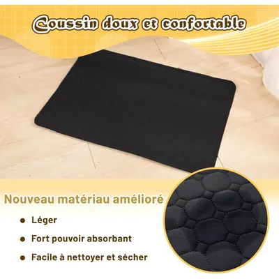 Lot de 2 noir,  tapis d'entraînement pour chien et chat