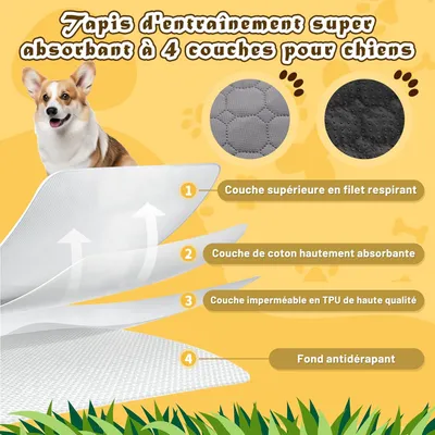 Lot de 2 gris,  tapis d'entraînement pour chien et chat