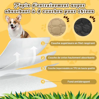 Lot de 2 marron, tapis d'entraînement pour chien et chat Lot de 2 marron, tapis d'entraînement pour chien et chat