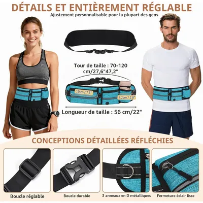 Laisse Main Libre Chien avec Ceinture Réglable et Sac Banane Laisse Main Libre Chien avec Ceinture Réglable et Sac Banane